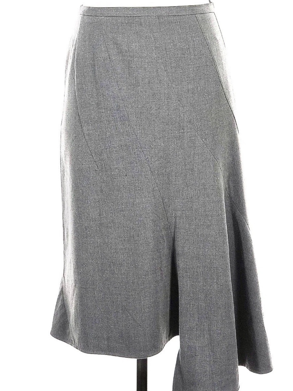 BCBGMaxAzria Grey Asymmetrical Panel Skirt